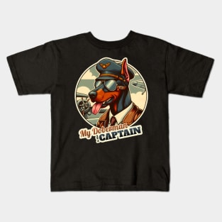 Pilot Doberman Kids T-Shirt